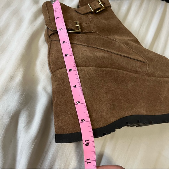 NWT Free People Sabrina Platform Suede Leather Ankle Boot Brown size 10 - Picture 13 of 14